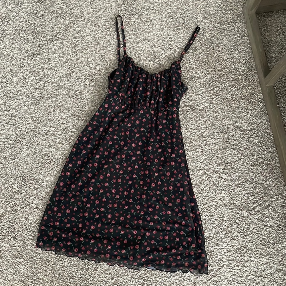 Mesh Floral Mini Dress